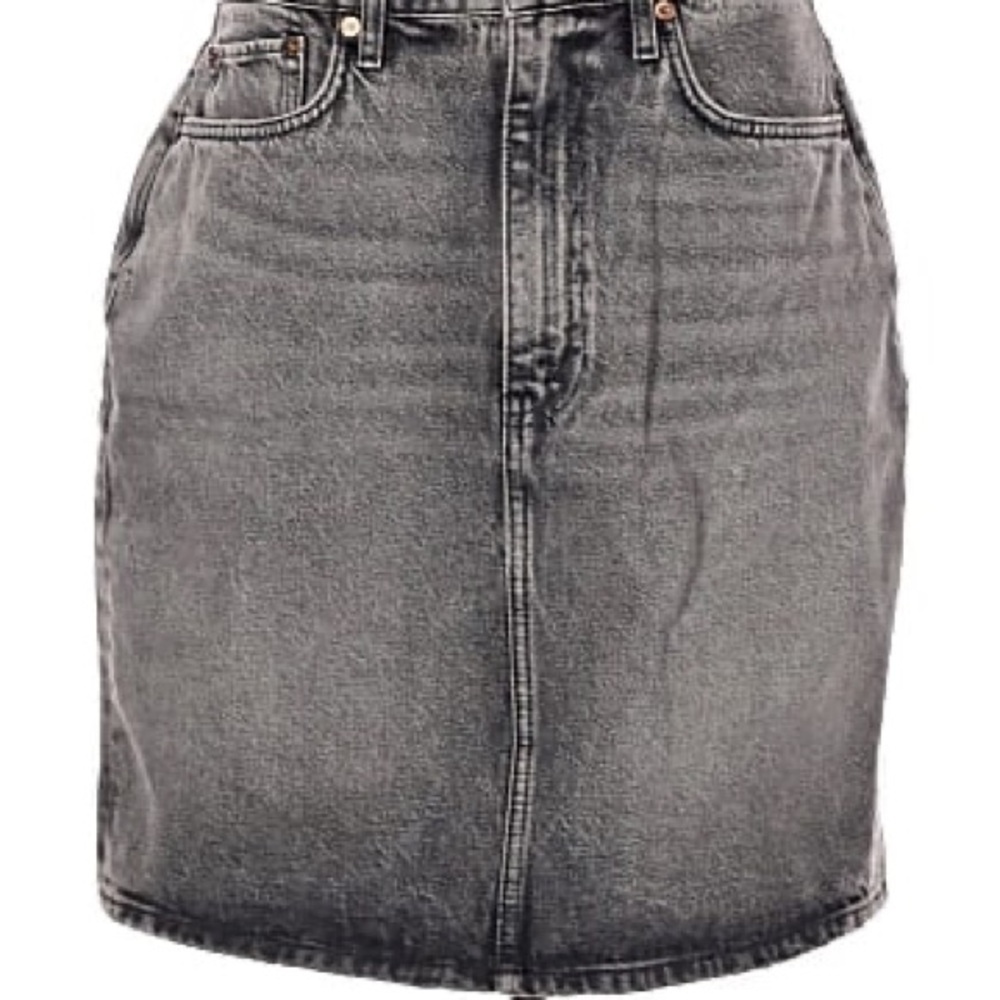 Re/Done Vintage Denim Charcoal Mini Skirt $305 retail